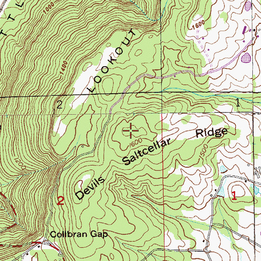 Topographic Map of Devils Saltcellar Ridge, AL