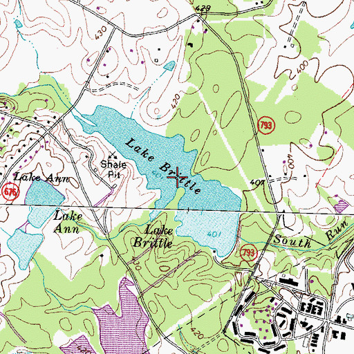 Topographic Map of Lake Brittle, VA