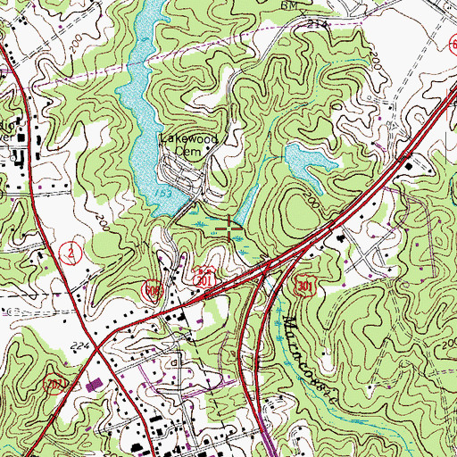 Topographic Map of Broaddus Pond, VA