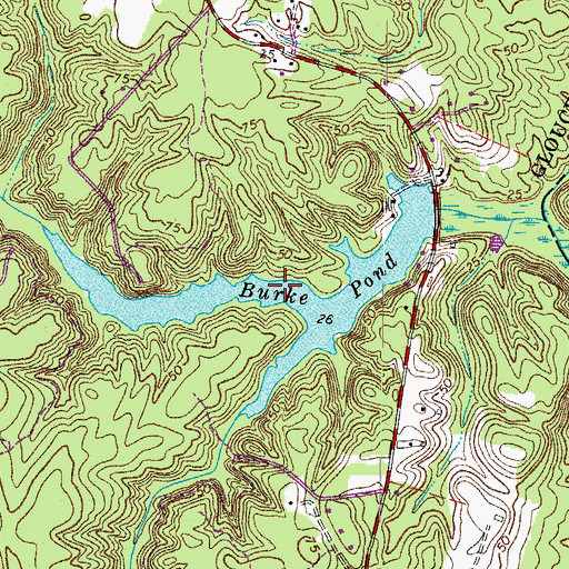 Topographic Map of Burke Pond, VA