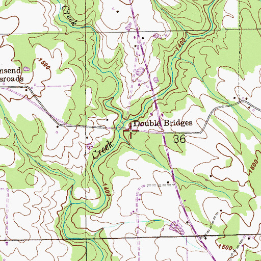 Topographic Map of Double Bridges, AL
