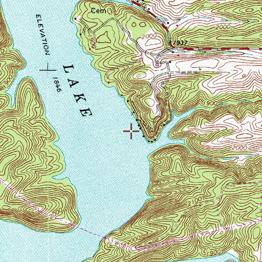 Topographic Map of Claytor Lake, VA