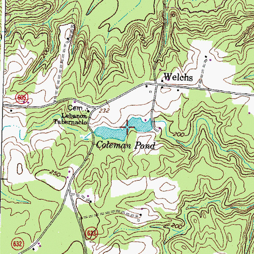 Topographic Map of Coleman Pond, VA