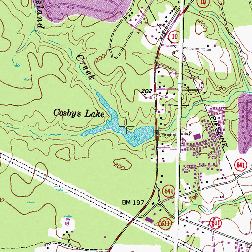 Topographic Map of Cosbys Lake, VA