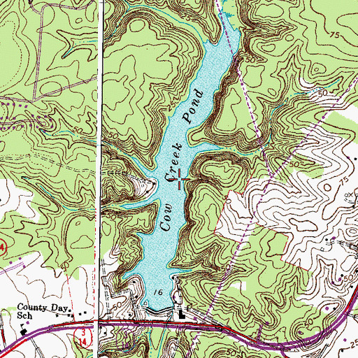 Topographic Map of Cow Creek Pond, VA
