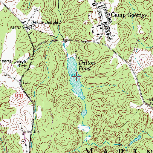 Topographic Map of Dalton Pond, VA