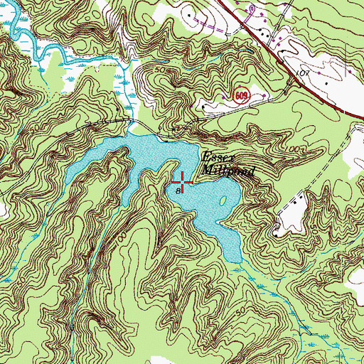 Topographic Map of Essex Millpond, VA