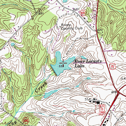Topographic Map of Four Locusts Lake, VA