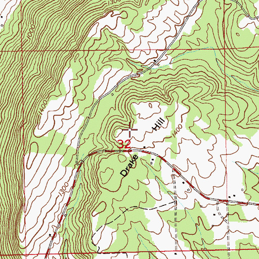 Topographic Map of Drake Hill, AL