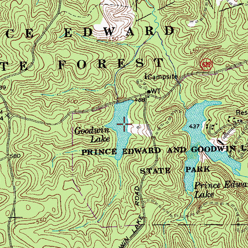 Topographic Map of Goodwin Lake, VA