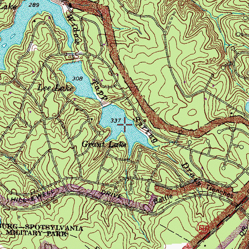 Topographic Map of Grant Lake, VA