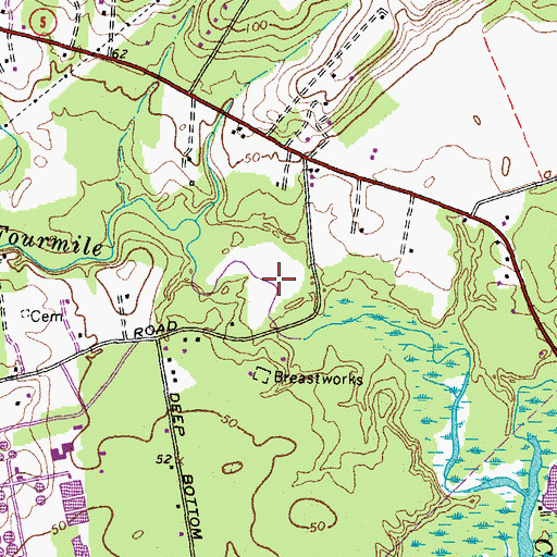 Topographic Map of Griggs Pond, VA