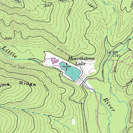 Topographic Map of Hearthstone Lake, VA