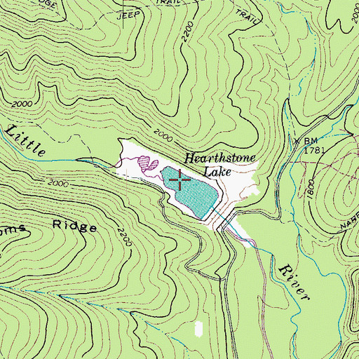 Topographic Map of Hearthstone Lake, VA