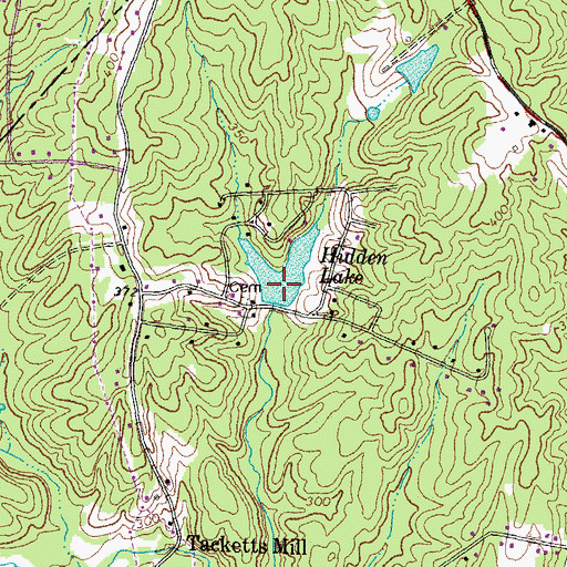 Topographic Map of Hidden Lake, VA