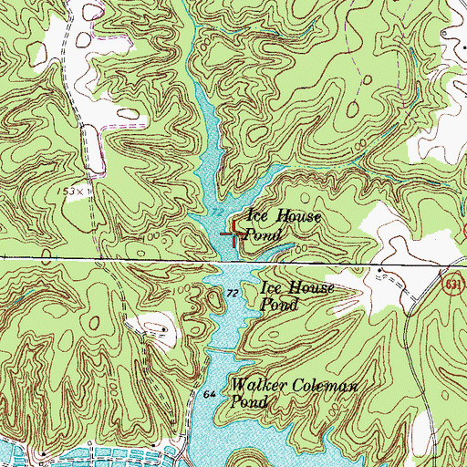 Topographic Map of Ice House Pond, VA
