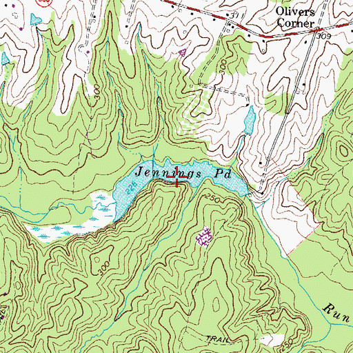 Topographic Map of Jennings Pond, VA