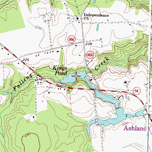 Topographic Map of Kings Pond, VA