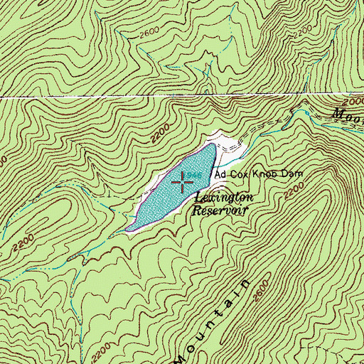 Topographic Map of Lexington Reservoir, VA