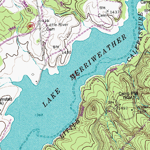 Topographic Map of Lake Merriweather, VA