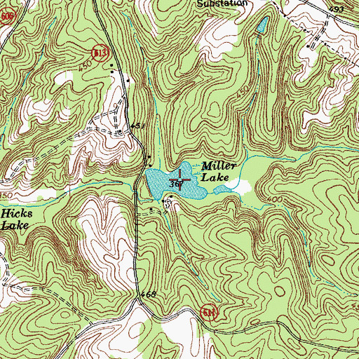 Topographic Map of Miller Lake, VA