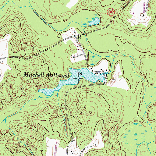 Topographic Map of Mitchell Millpond, VA