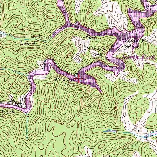 Topographic Map of North Fork of Pound Lake, VA