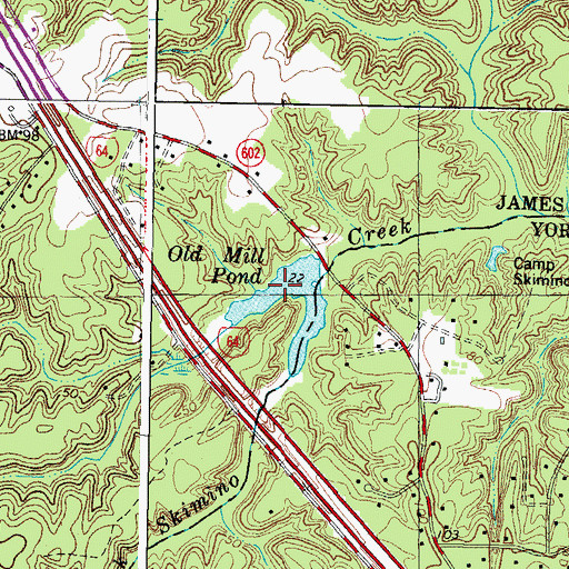 Topographic Map of Old Mill Pond, VA