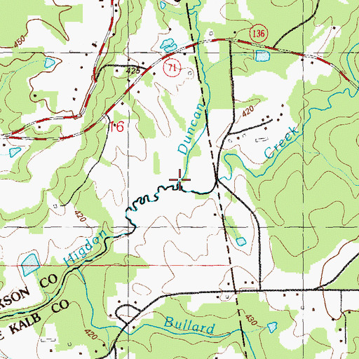 Topographic Map of Duncan Creek, AL