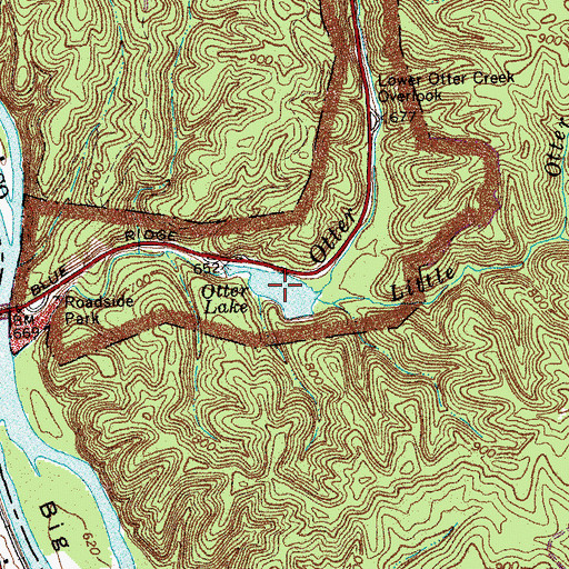 Topographic Map of Otter Lake, VA