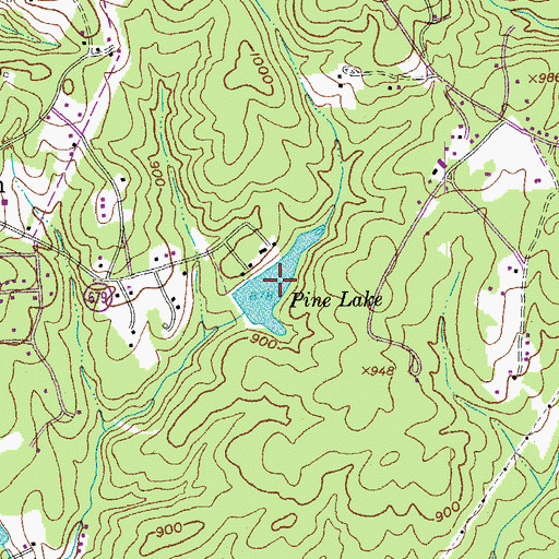 Topographic Map of Pine Lake, VA