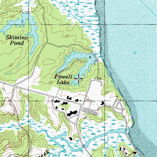 Topographic Map of Powell Lake, VA