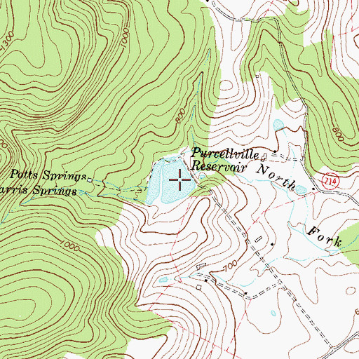 Topographic Map of Purcellville Reservoir, VA