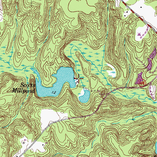 Topographic Map of Scotts Millpond, VA