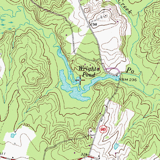 Topographic Map of Wrights Pond, VA