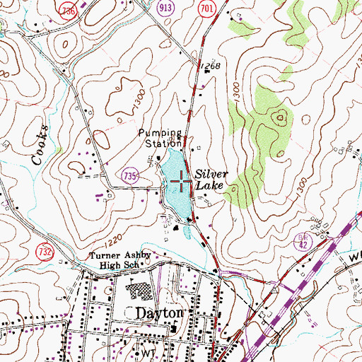 Topographic Map of Silver Lake, VA