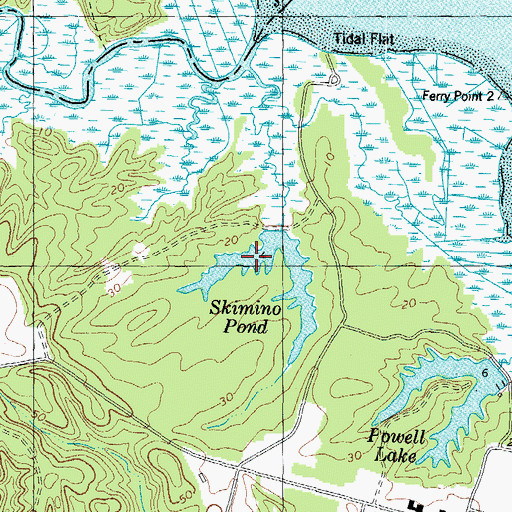 Topographic Map of Skimino Pond, VA