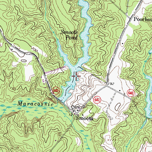 Topographic Map of Smoots Pond, VA