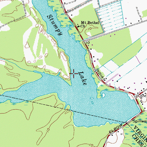 Topographic Map of Stumpy Lake, VA
