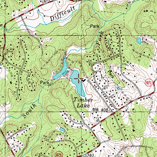 Topographic Map of Timber Lake, VA