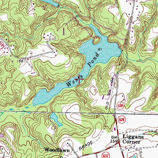 Topographic Map of Wests Pond, VA