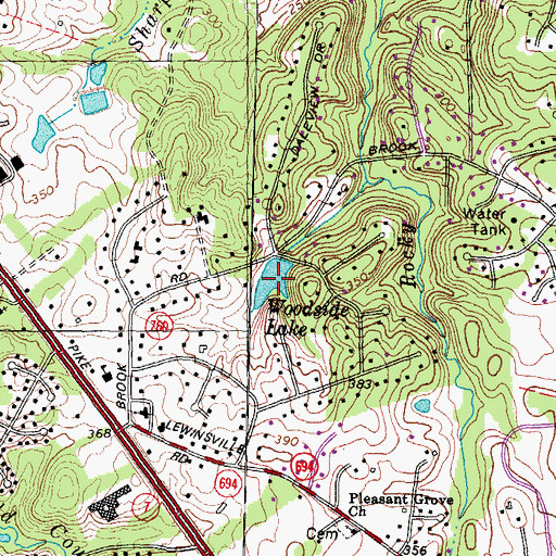 Topographic Map of Woodside Lake, VA