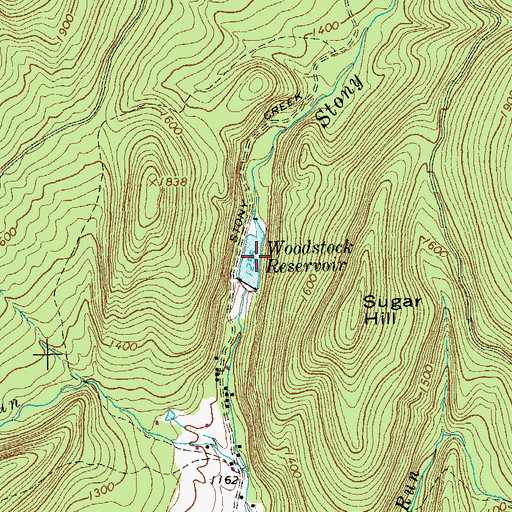 Topographic Map of Woodstock Reservoir, VA