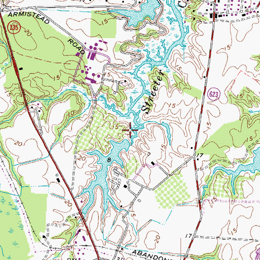 Topographic Map of Mathews Dam, VA