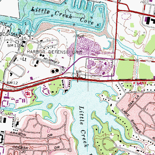 Topographic Map of Little Creek Dam, VA