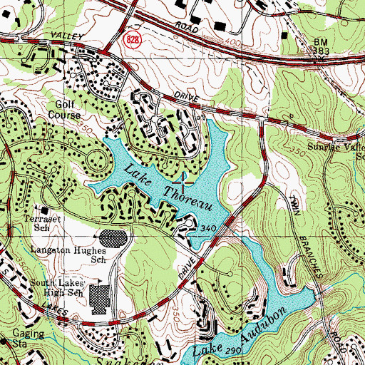 Topographic Map of Lake Thoreau, VA