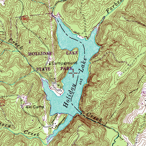Topographic Map of Holiday Lake, VA