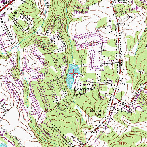 Topographic Map of Lakeland Lake, VA