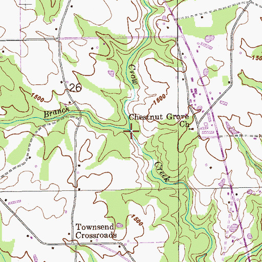 Topographic Map of Evans Spring Branch, AL
