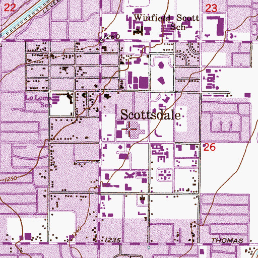 Topographic Map of HonorHealth Scottsdale Osborn Medical Center, AZ